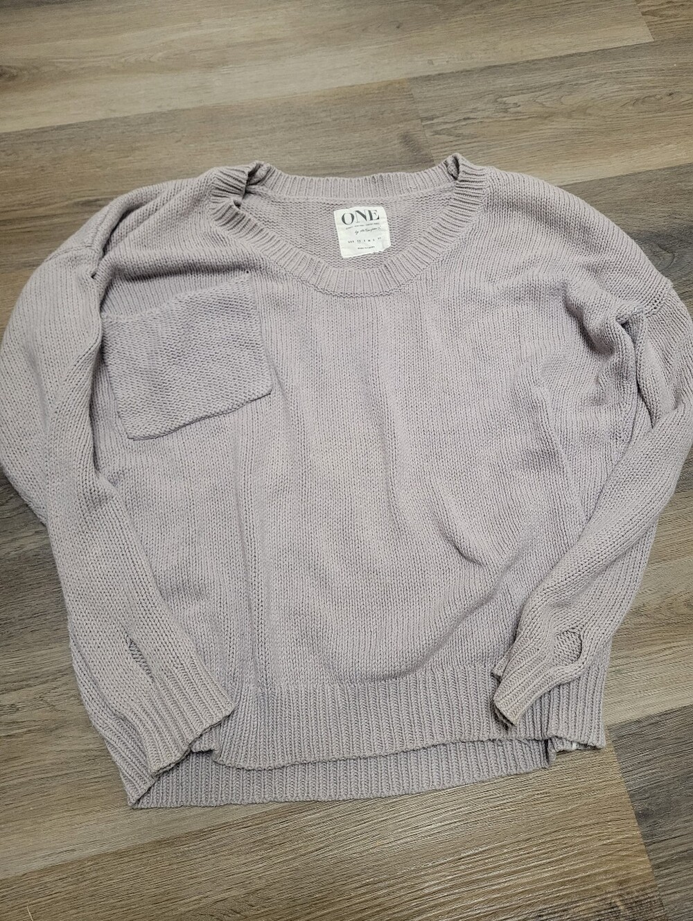 One Teaspoon light gray oversized sweater